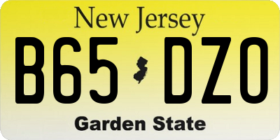 NJ license plate B65DZO