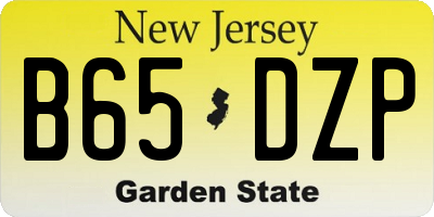 NJ license plate B65DZP