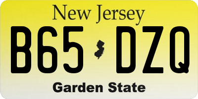 NJ license plate B65DZQ