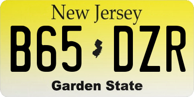 NJ license plate B65DZR