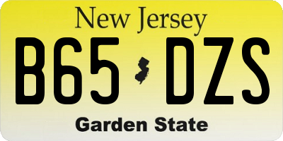 NJ license plate B65DZS