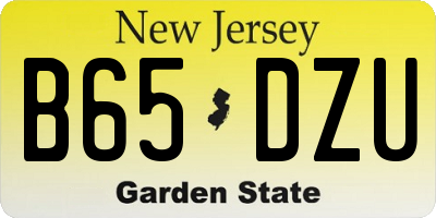 NJ license plate B65DZU