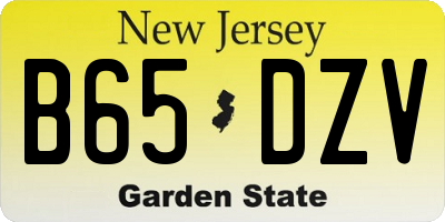 NJ license plate B65DZV