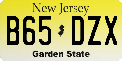 NJ license plate B65DZX
