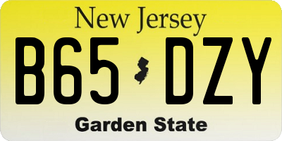 NJ license plate B65DZY
