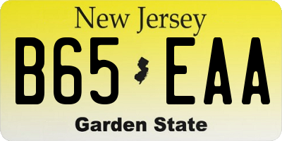 NJ license plate B65EAA