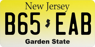 NJ license plate B65EAB