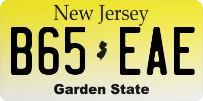 NJ license plate B65EAE