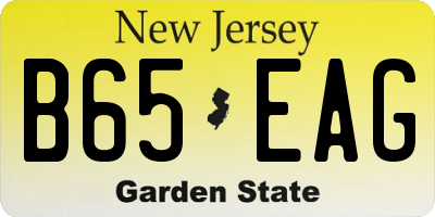 NJ license plate B65EAG