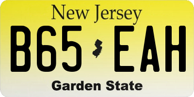 NJ license plate B65EAH