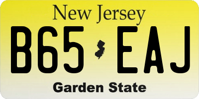 NJ license plate B65EAJ