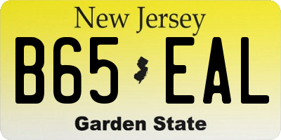 NJ license plate B65EAL