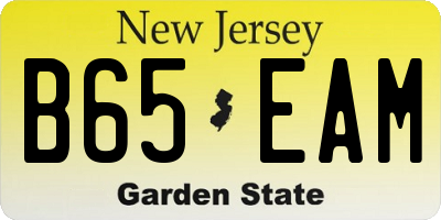 NJ license plate B65EAM