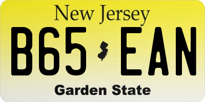 NJ license plate B65EAN
