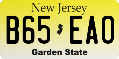 NJ license plate B65EAO