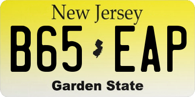 NJ license plate B65EAP