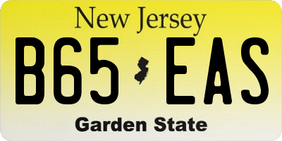 NJ license plate B65EAS