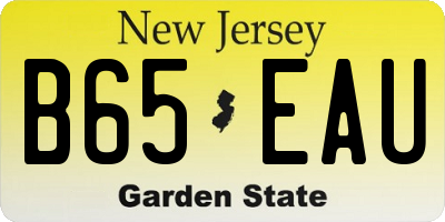 NJ license plate B65EAU