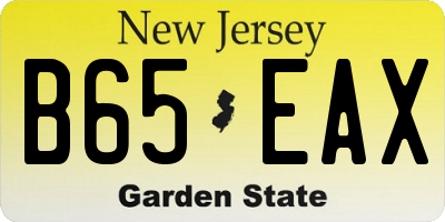 NJ license plate B65EAX