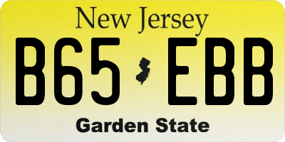 NJ license plate B65EBB