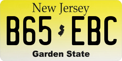 NJ license plate B65EBC