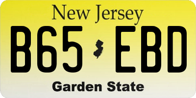 NJ license plate B65EBD