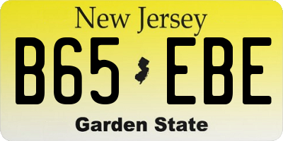 NJ license plate B65EBE