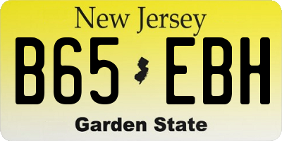 NJ license plate B65EBH