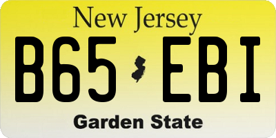NJ license plate B65EBI