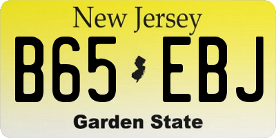 NJ license plate B65EBJ