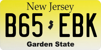 NJ license plate B65EBK