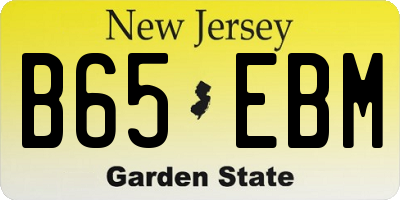 NJ license plate B65EBM