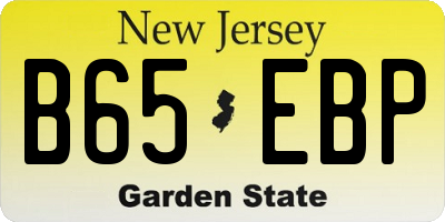 NJ license plate B65EBP