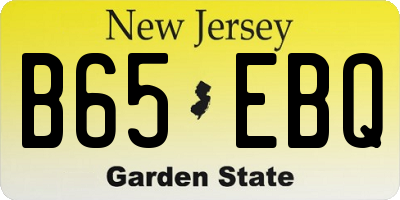 NJ license plate B65EBQ