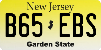 NJ license plate B65EBS