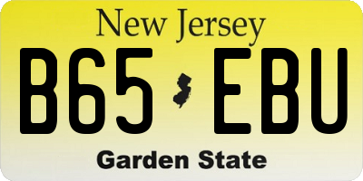 NJ license plate B65EBU