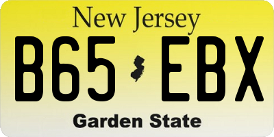 NJ license plate B65EBX