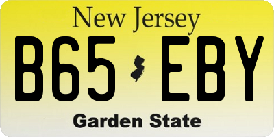 NJ license plate B65EBY