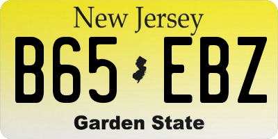 NJ license plate B65EBZ
