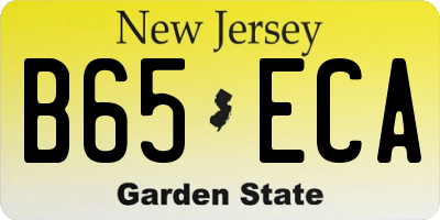 NJ license plate B65ECA