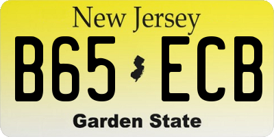 NJ license plate B65ECB