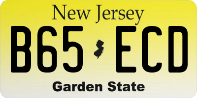 NJ license plate B65ECD