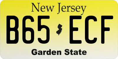 NJ license plate B65ECF