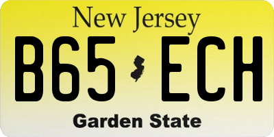 NJ license plate B65ECH