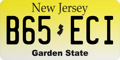NJ license plate B65ECI
