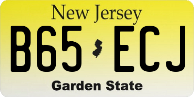 NJ license plate B65ECJ