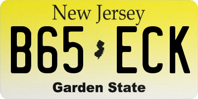 NJ license plate B65ECK