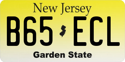 NJ license plate B65ECL