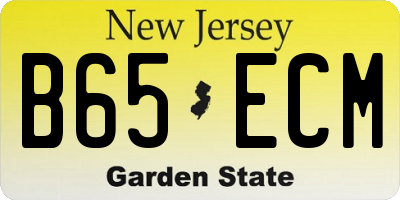 NJ license plate B65ECM