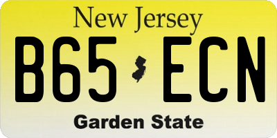 NJ license plate B65ECN